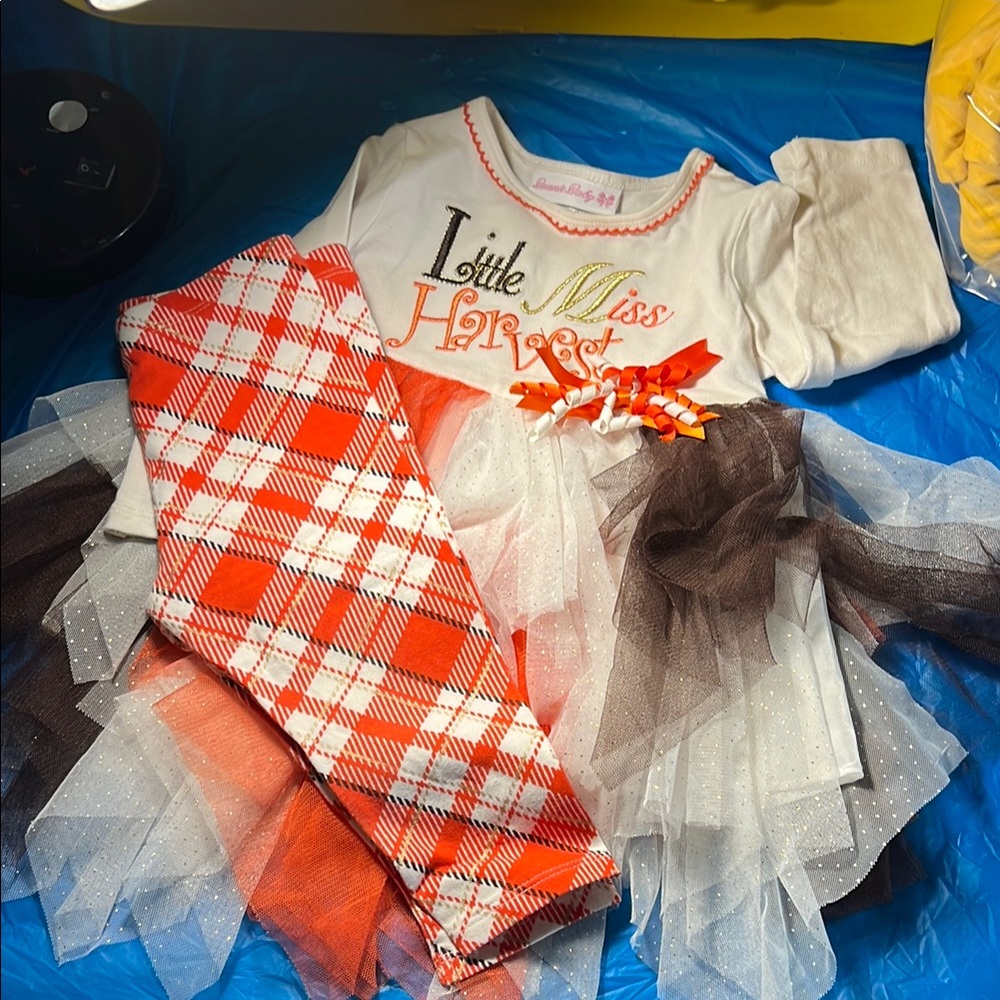 Little Miss Harvest outfit White and Orange